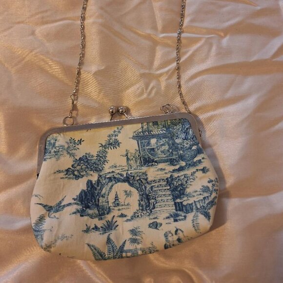 Toile de Jouy French print cloth handbag - Picture 2 of 3